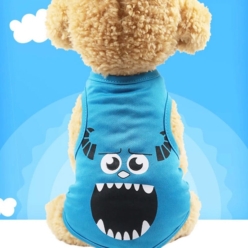 Olcsó kis kutyaruhák nyári tavasz 11 rajzfilmstílusok kisállat kutya macska ing Aranyos Yorkshire terrier póló Légáteresztő kisállat mellény