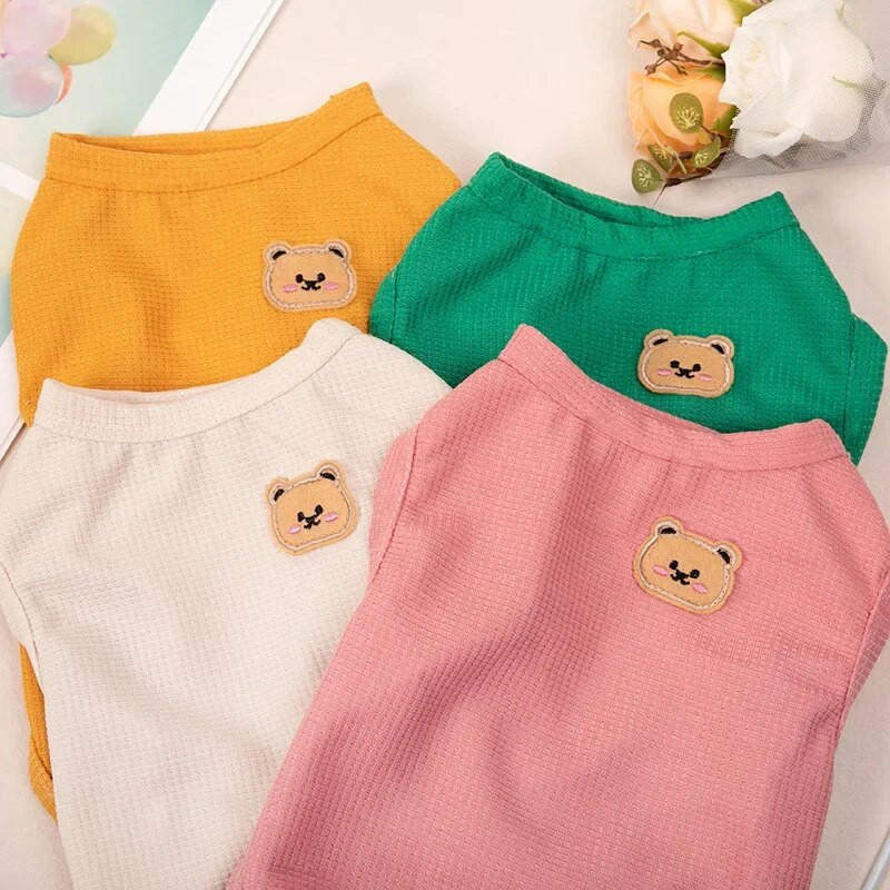 Χαριτωμένα ρούχα για σκύλους Waffle Grid για άνοιξη/καλοκαίρι για κουτάβι γιλέκο Chihuahua Teddy Dogs Ρούχα για κατοικίδια Ρούχα για μικρές μεσαίες γάτες σκυλιών