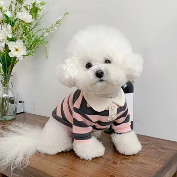 Καλοκαιρινό μπλουζάκι πόλο για σκύλους Ρούχα για κουτάβια Bichon Frize Chihuahua ριγέ φούτερ για σκύλους γιλέκο ψύξης για σκύλους μικρού και μεσαίου μεγέθους