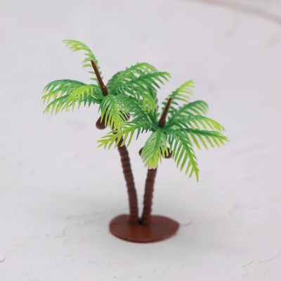 5 tk Mini plastikust kookospalmipuud miniatuursed taimepotid bonsai käsitöö akvaariumi mikromaastiku kaunistusega liivalaua maastikumudel