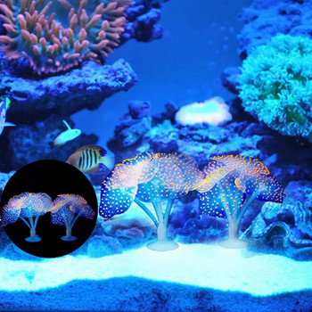 Симулация на светеща анемона Изкуствено растение Декорация на аквариум Пластмасова подводна плевелна трева Орнамент за декорация на аквариумни рибки
