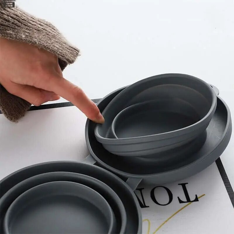 Kelionių šunų valgyklos rinkinys Sulankstomas dubenys šunims Vanduo, nešiojamasis kelioninis naminių gyvūnėlių ėdalo kačių dubuo, sulankstomas išskleidžiamas puodelio indas