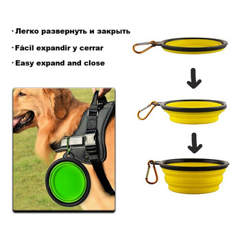 Πτυσσόμενο μπολ ταξιδιού για σκύλους κατοικίδιων ζώων Πτυσσόμενο μπολ σιλικόνης για σκύλους Υπαίθριο μπολ τροφοδοσίας με νερό Πτυσσόμενο πιάτο για σκύλους Cuenco