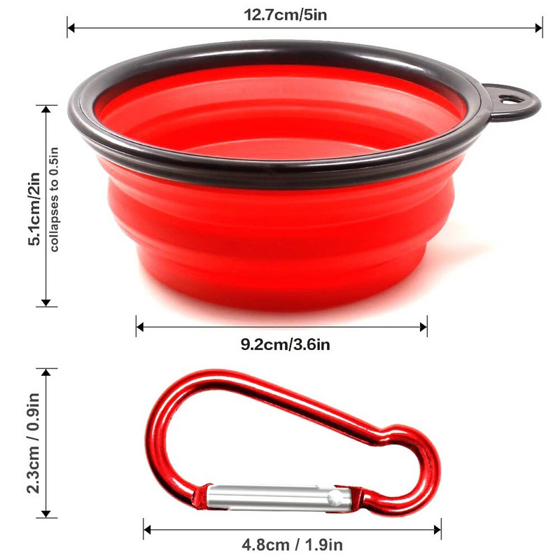 Putna sklopiva zdjela za pse Sklopiva silikonska zdjela za pse Vanjska posuda za hranjenje hranom za vodu Sklopiva posuda za čaše za pse Cuenco