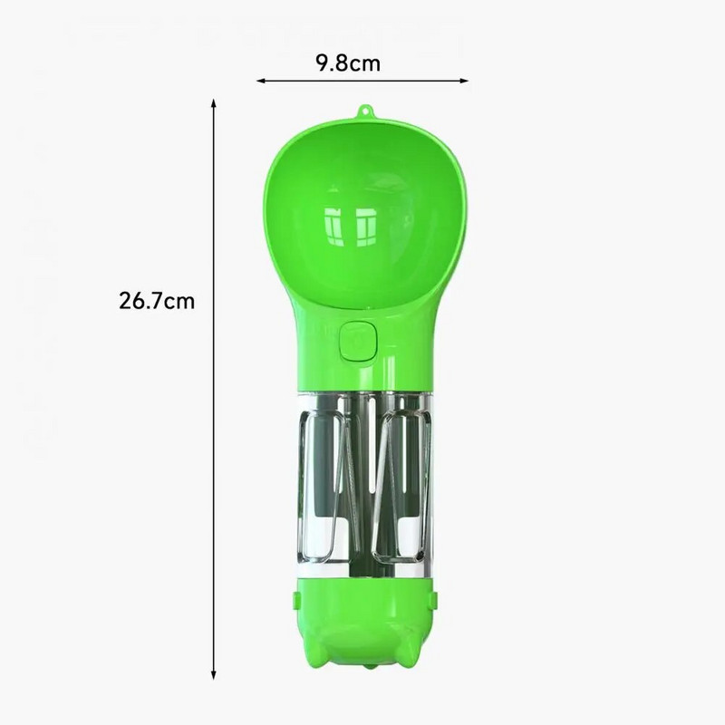 Lemmiklooma veepudel koos kakakulbiga Dog Travel veedosaator, kaasaskantav labidaga prügikoti jaoturiga Lemmiklooma veetass õues kasutamiseks