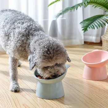 Μπολ σκύλου Ψηλοπόδι Προστατευτικό λαιμού 45 μοιρών Τροφή για κατοικίδια για γάτες Μπολ με νερό Αντιανατρεπτικό Binaural τροφοδοσία κατοικίδιων Κύπελλο τροφοδοσία κατοικίδιων ζώων