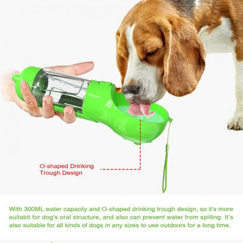 Φορητό μπουκάλι νερού για σκύλους εξωτερικού χώρου Φορητό κύπελλο νερού για κατοικίδια Φορητό στεγανό μπουκάλι νερού σκύλου με σακούλα σκουπιδιών φτυαριού για εξωτερικούς χώρους