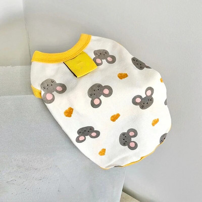 Kutyaruházat Kiskutya nyári mellény Vékony Pomerániai Jumper Bear Print póló Teddy Rajzfilm Ruházat Kutya Termékek XS-XL