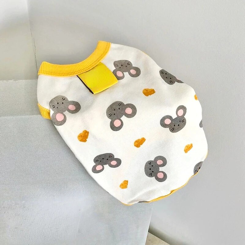 Kutyaruházat Kiskutya nyári mellény Vékony Pomerániai Jumper Bear Print póló Teddy Rajzfilm Ruházat Kutya Termékek XS-XL