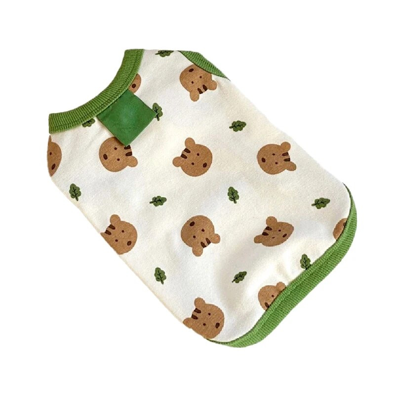 Kutyaruházat Kiskutya nyári mellény Vékony Pomerániai Jumper Bear Print póló Teddy Rajzfilm Ruházat Kutya Termékek XS-XL
