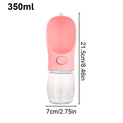 2 viename naminių gyvūnėlių vandens butelis Nešiojamas nepralaidus naminiams gyvūnėliams lydintis puodelis šunų kelionių vandens butelis vaikščiojant geriamojo maisto dubenėlio reikmenys