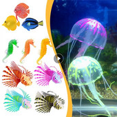 Silikoonist kunstlik öine helendav hipokampuse akvaariumi ehis veealune kaunistus meduusiga akvaariumi kaunistus