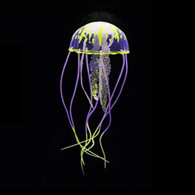 Silikoonist kunstlik öine helendav hipokampuse akvaariumi ehis veealune kaunistus meduusiga akvaariumi kaunistus