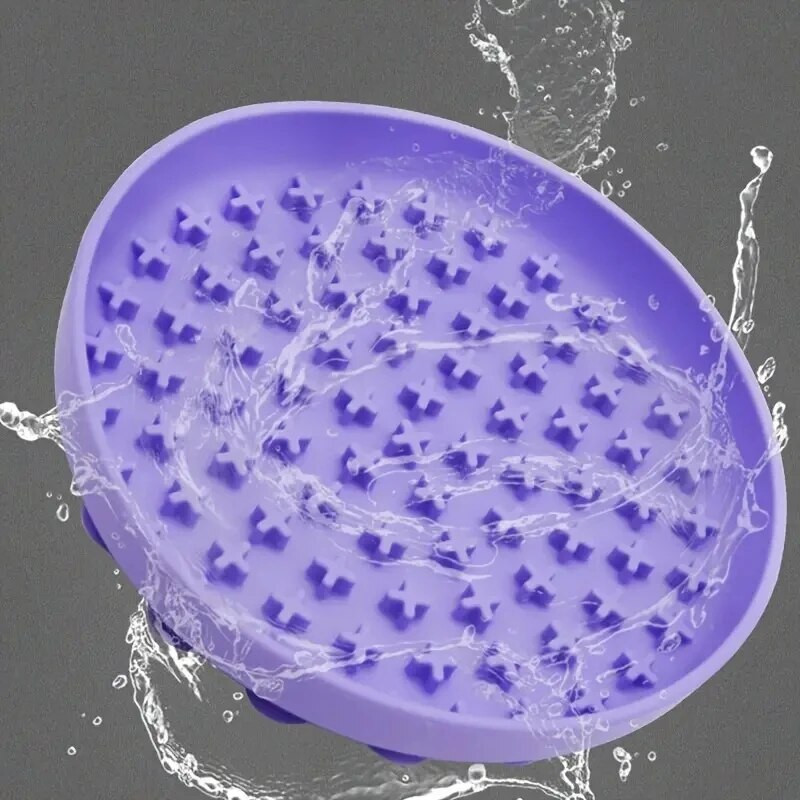 Dubuo nuo užspringimo, lėtas tiektuvas šuniui, silikoninis dubuo katėms laižymams su siurbimo taurele šunų dėlionės maisto dubuo nuo apvirtimo vandens lankas