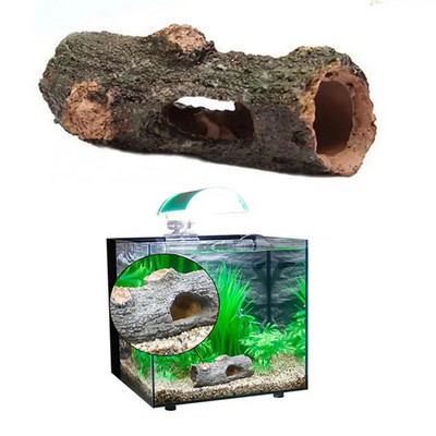 Akvariumo tuščiavidurio medžio tunelio urvo ornamentas žuvies krevetės vėžlys, slepiasi prieglauda rezervuaro papuošalai Akvariumo terariumo priedai