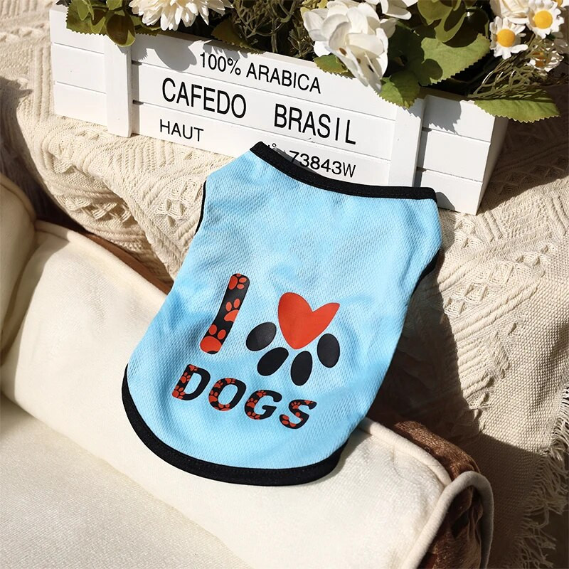 Pet stilski tanki prozračni prsluk bez rukava, ljubav prema psima i mačkama, univerzalni protuklizni rukav za udobnu i suhu odjeću