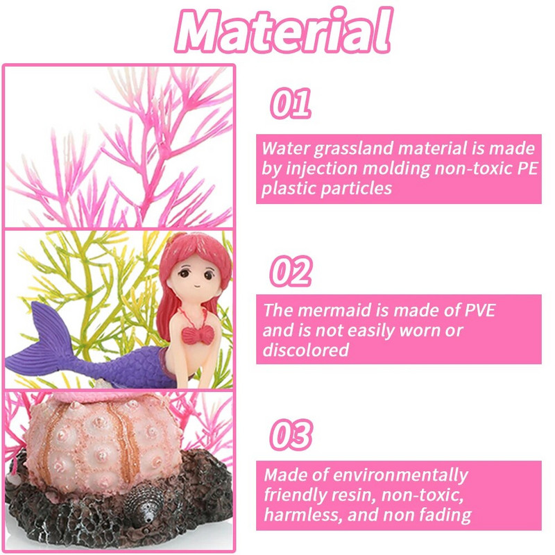 Akvárium dekoráció szimuláció korall sellő gyanta táj díszek kisállat kiegészítők dekoráció akváriumhoz