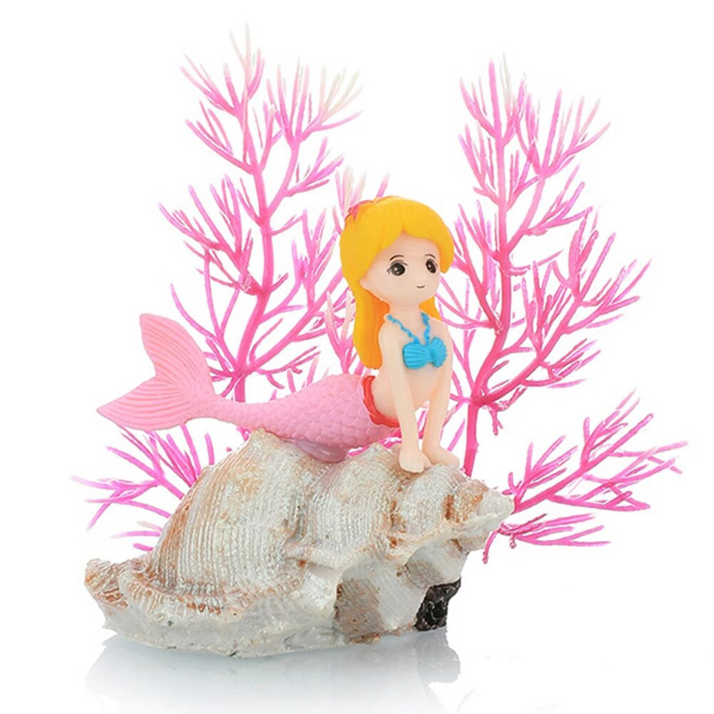 Akvárium dekoráció szimuláció korall sellő gyanta táj díszek kisállat kiegészítők dekoráció akváriumhoz