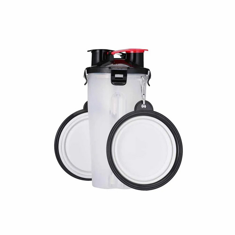 Kućni ljubimci za izlazak Dvostruka šalica s vodom za hranu prijenosna boca s pitkom vodom kuhalo za vodu plus sklopiva posuda za hranu za pse vanjska prateća šalica za vodu