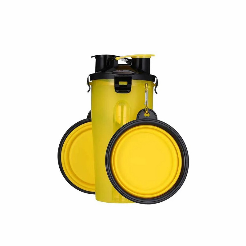 Kućni ljubimci za izlazak Dvostruka šalica s vodom za hranu prijenosna boca s pitkom vodom kuhalo za vodu plus sklopiva posuda za hranu za pse vanjska prateća šalica za vodu