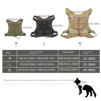 Στρατιωτικό λουρί σκύλου Tactical για Μεγάλο λουρί σκύλου με σχοινί Ανακλαστικό λουρί σκύλου με λαβή Ρούχα στήθους Labrador Retriever