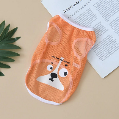 Drabužiai šunims pavasario/vasaros vėsūs tinkliniai dėklai, palyginti su Bear Golden Hair Keji ploni, kvėpuojantys animacinių filmų spausdinimo dėklai XS-6XL