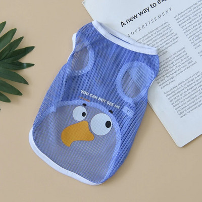 Drabužiai šunims pavasario/vasaros vėsūs tinkliniai dėklai, palyginti su Bear Golden Hair Keji ploni, kvėpuojantys animacinių filmų spausdinimo dėklai XS-6XL