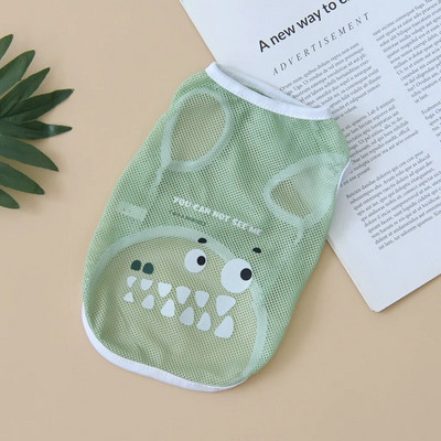 Drabužiai šunims pavasario/vasaros vėsūs tinkliniai dėklai, palyginti su Bear Golden Hair Keji ploni, kvėpuojantys animacinių filmų spausdinimo dėklai XS-6XL