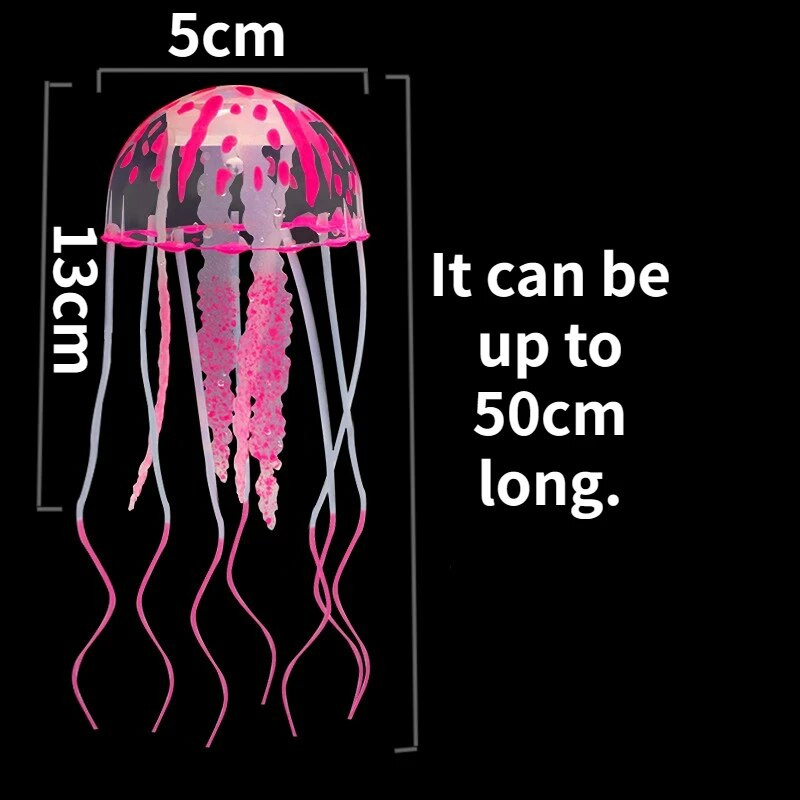 Dirbtinis ryškus medūzos silikoninis rezervuaro dekoras Akvariumo dekoras Ornamentas Silikono medžiaga Bekvapis vandens kraštovaizdis