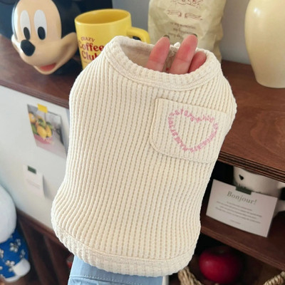 Širdies liemenė šunų drabužiai naminių šunų drabužiai Saldūs medvilniniai drabužiai šunims Super mažas mielas šuniuko sijonas Čihuahua spausdinti dizainerio drabužiai