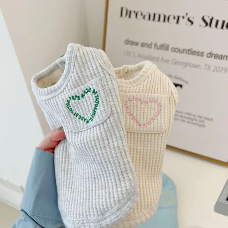 Širdies liemenė šunų drabužiai naminių šunų drabužiai Saldūs medvilniniai drabužiai šunims Super mažas mielas šuniuko sijonas Čihuahua spausdinti dizainerio drabužiai