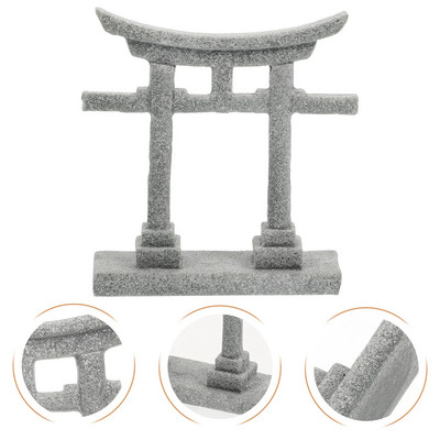 S/L Decor pentru acvariu Poarta Torii japoneza Ornament în miniatură Rezervor de pește Altar de grădină Peisaj Shinto Micro Decorare din gresie