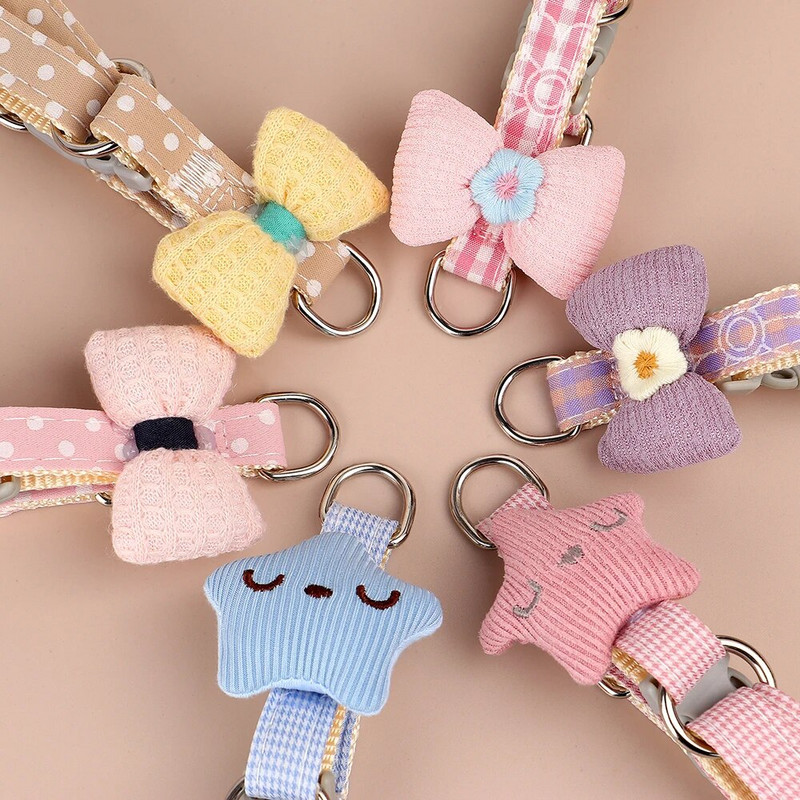 Kis kutyahám póráz szett Aranyos macska kiskutya pöttyös hám mellény mellkasi pánt cica kisállat hám állítható kutyákhoz macskák kiegészítők