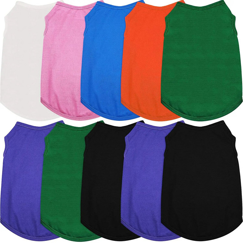 Nyári kisállatruhák kis közepes kutyáknak Tömör pamut póló Kutyák Kiegészítők Kisállatkellékek Macskamellény ingek