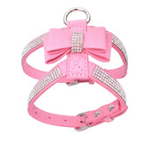 Naminių kačių šuniukų šuniukų aksominės odinės liemenės pakinktai su kalnų krištoliniu akmeniu Bling Blink Butterfly Bow Madingi naminių gyvūnėlių priedai