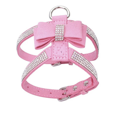 Naminių kačių šuniukų šuniukų aksominės odinės liemenės pakinktai su kalnų krištoliniu akmeniu Bling Blink Butterfly Bow Madingi naminių gyvūnėlių priedai