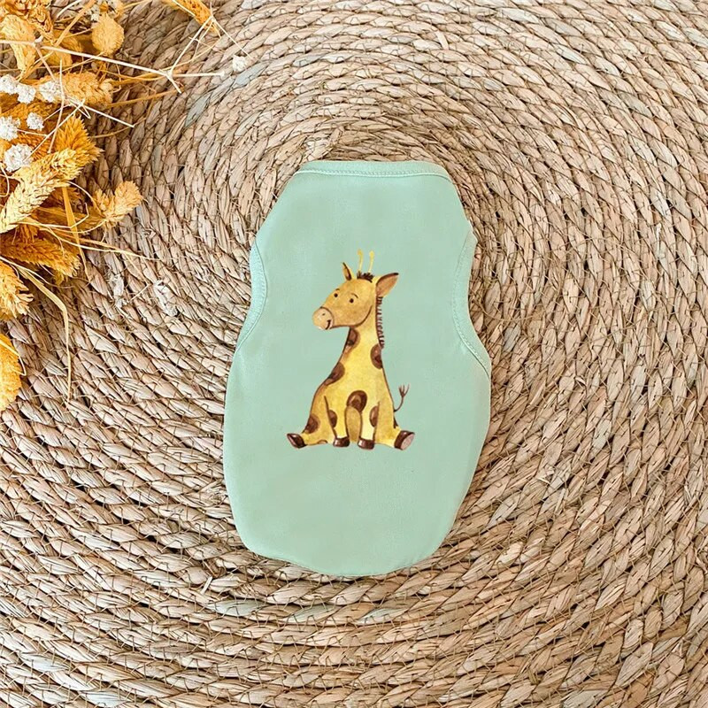 Suņu kaķu apģērbi Jauki multfilmas apdrukāti vasaras mājdzīvnieku T-krekls mazam kucēnam, suņa apģērbs Kaķu mājdzīvnieku veste aksesuāri Klasiski mājdzīvnieku piederumi