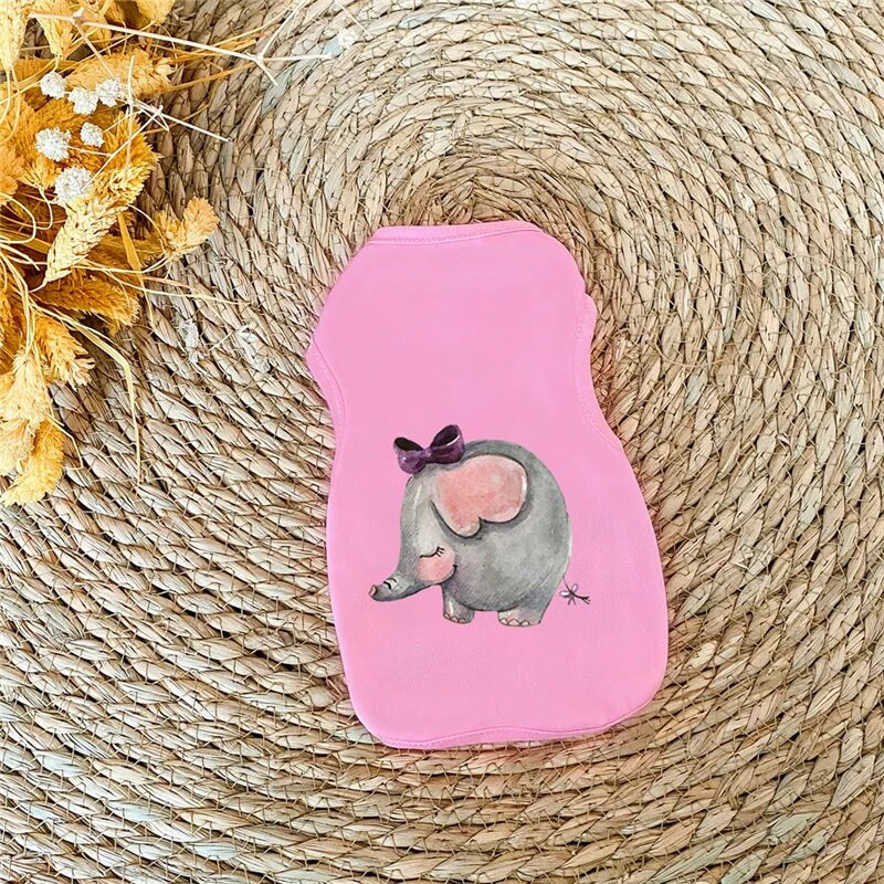 Suņu kaķu apģērbi Jauki multfilmas apdrukāti vasaras mājdzīvnieku T-krekls mazam kucēnam, suņa apģērbs Kaķu mājdzīvnieku veste aksesuāri Klasiski mājdzīvnieku piederumi