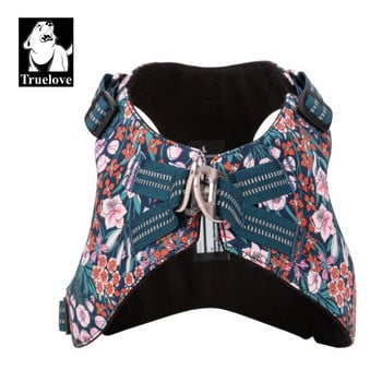 Truelove Pet Harness Floral Floral Doggy Harness Тип жилетка за кучета Верига за разходка на кучета Малко средно кученце Котка с принт памук TLH1912