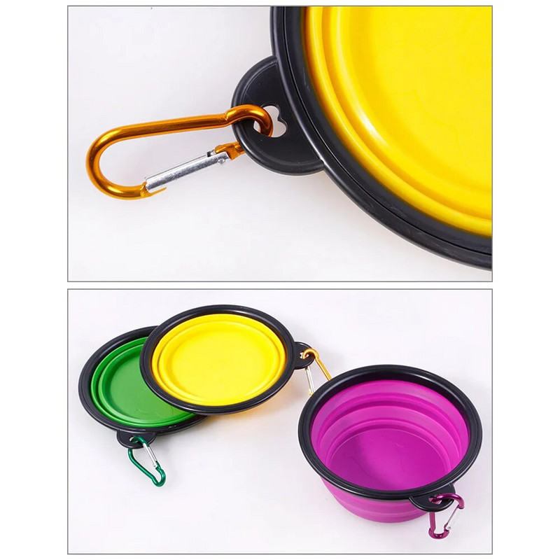 Sulankstomas dubuo šuniui, sulankstomas išskleidžiamas puodelio indas, skirtas naminių kačių maistui, šėrimui vandeniu, nešiojamasis kelioninis dubuo be karabino