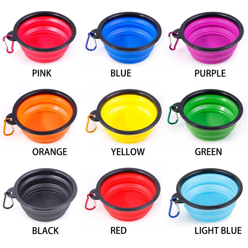 Sulankstomas dubuo šuniui, sulankstomas išskleidžiamas puodelio indas, skirtas naminių kačių maistui, šėrimui vandeniu, nešiojamasis kelioninis dubuo be karabino