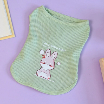 Kačių ir šunų vasariniai drabužiai naminiams gyvūnėliams vasarą Vėsūs ir kvėpuojantys vafliniai drabužiai šunims ir gyvūnėliams mielas spausdinimo viršelis