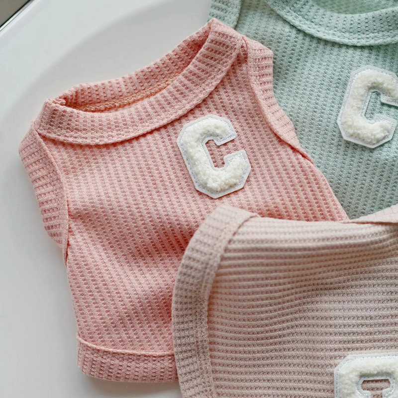 Kevad-suvi kassi koerte riided vahvel lühike vest Bichon Teddy šnautser lemmiklooma vest mugav ja hingav