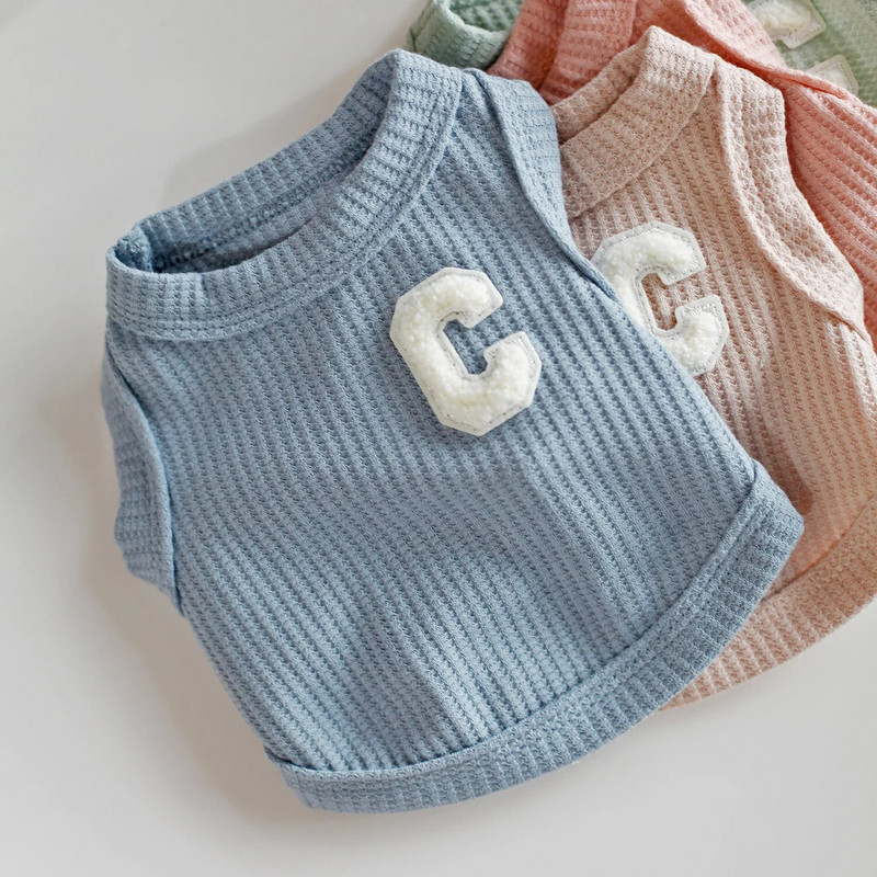 Kevad-suvi kassi koerte riided vahvel lühike vest Bichon Teddy šnautser lemmiklooma vest mugav ja hingav