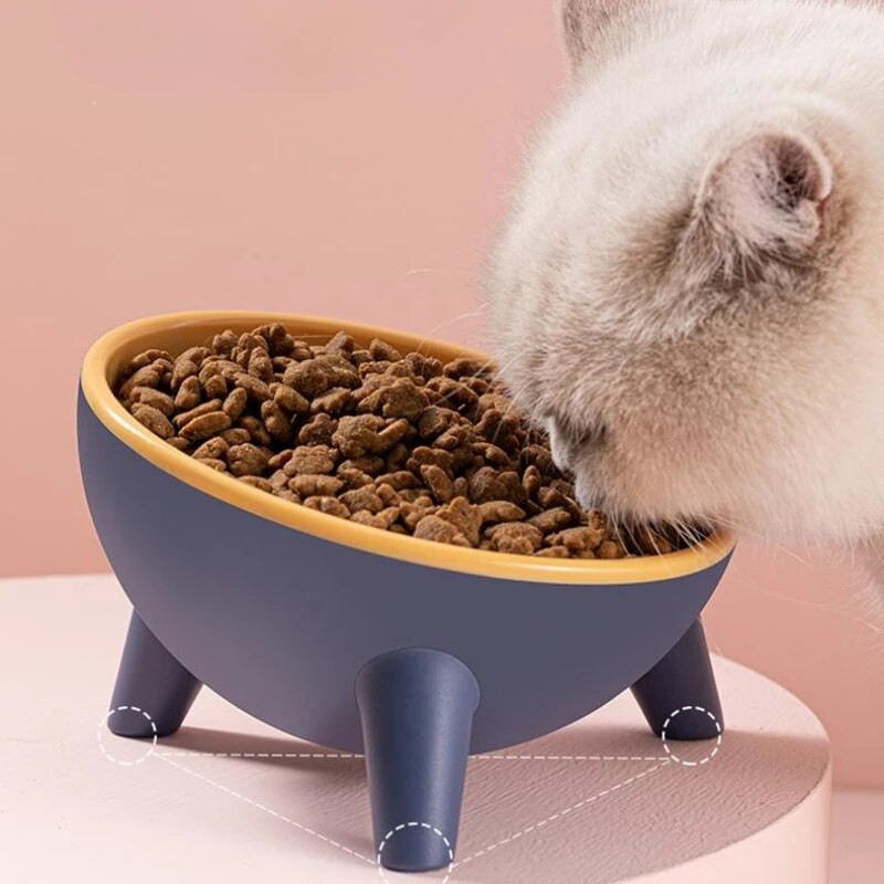 Miska pre mačky s vysokou nohou, chránič krku pre psov, krmivo pre mačky, miska na vodu s ochranou proti prevráteniu, binaurálny pohár na kŕmenie domácich zvierat