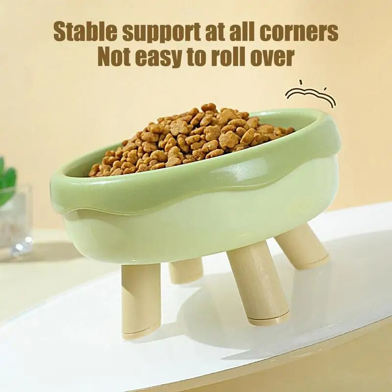 Kaķu barības trauki, noliekti, pacelti, augsti kāju suņu bļodas aizsargi virtuļa dizains kaķu barības ūdens trauki mājdzīvnieku barošanas krūze visām šķirnēm