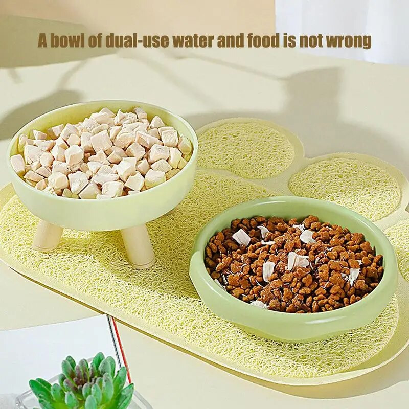 Kaķu barības trauki, noliekti, pacelti, augsti kāju suņu bļodas aizsargi virtuļa dizains kaķu barības ūdens trauki mājdzīvnieku barošanas krūze visām šķirnēm