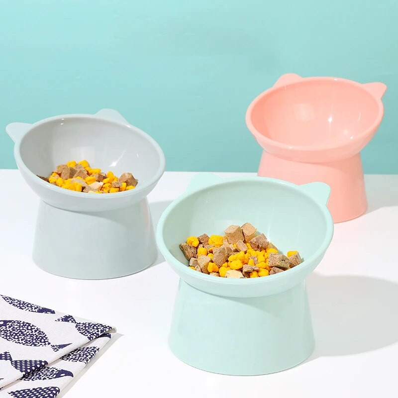 Dubuo naminiams gyvūnėliams kačių dubuo 45° kaklo apsauga šunų ėdalo vandens dubenėlis, apsaugantis nuo apsivertimo binauralinis naminių gyvūnėlių šėrimo puodelis.