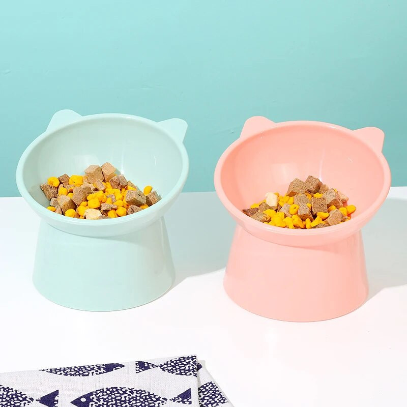 Dubuo naminiams gyvūnėliams kačių dubuo 45° kaklo apsauga šunų ėdalo vandens dubenėlis, apsaugantis nuo apsivertimo binauralinis naminių gyvūnėlių šėrimo puodelis.