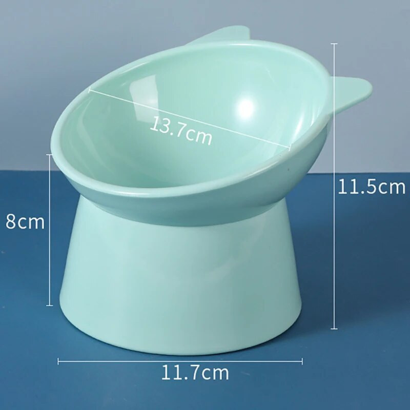 Dubuo naminiams gyvūnėliams kačių dubuo 45° kaklo apsauga šunų ėdalo vandens dubenėlis, apsaugantis nuo apsivertimo binauralinis naminių gyvūnėlių šėrimo puodelis.